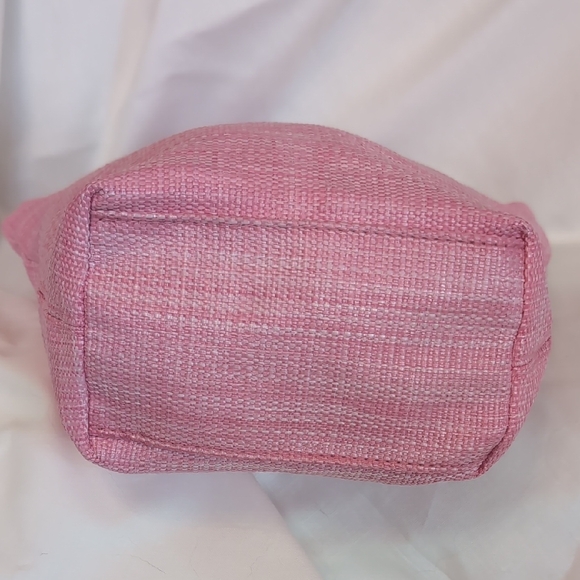 Escada Pink Straw Tote with Round Handles and Sequin Detail - Picture 5 of 11